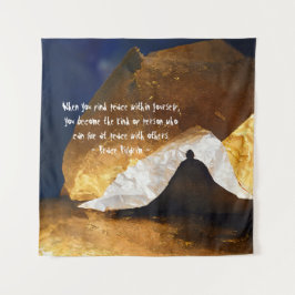 ブラック金ゴールドヨガ瞑想インストラクター霊気マスター タペストリー