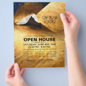 ブラック金ゴールドヨガ瞑想インストラクター霊気マスター チラシ (手)