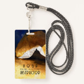 ブラック金ゴールドヨガ瞑想インストラクター霊気マスター バッジ (裏面ランヤード)