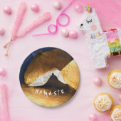 ブラック金ゴールドヨガ瞑想インストラクター霊気マスター ペーパープレート (パーティー)