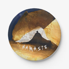 ブラック金ゴールドヨガ瞑想インストラクター霊気マスター ペーパープレート
