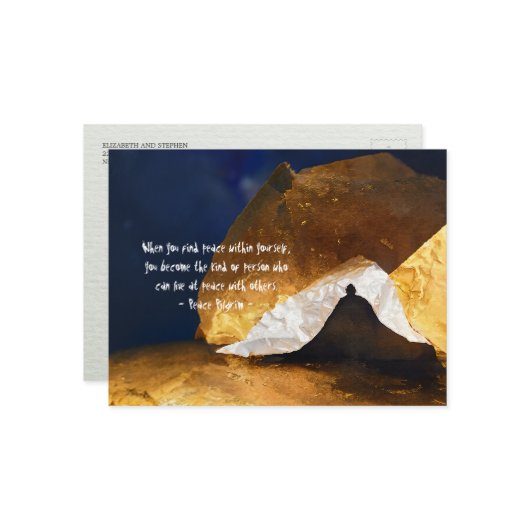 ブラック金ゴールドヨガ瞑想インストラクター霊気マスター ポストカード (正面/裏面インサイチュ)