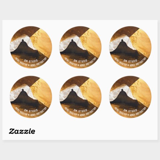 ブラック金ゴールドヨガ瞑想インストラクター霊気マスター ラウンドシール (シート)