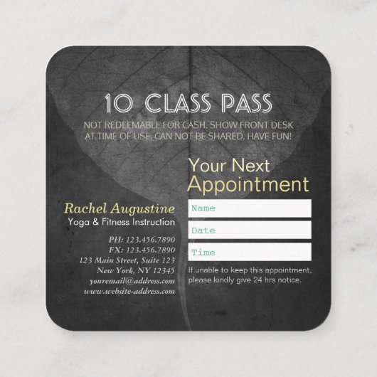 ブラック金ゴールドヨガ瞑想インストラクター霊気マスター ロイヤリティカード (裏面)