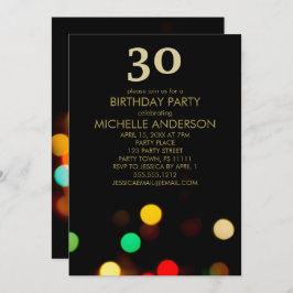 ブラック金ゴールドライツバースデーパーティー 招待状