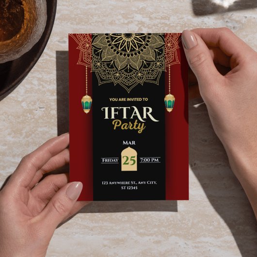 ブラック金ゴールドラエレガントマダンイフタルパーティの招待状 招待状