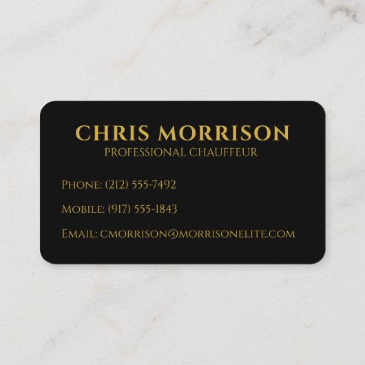 ブラック金ゴールドラグジュアリーショーフエレガントュール編集可能ロゴ 名刺 (裏面)