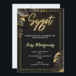 ブラック金ゴールドラグジュアリーハッピースウィート16thバースデーパーティー 招待状<br><div class="desc">私祝たちの甘い16のエビテとスタイルにあなたの特別な日！私たちのネオンインスパイアデザインは必ずピンクと黒の色合いの声明を作る。16歳になったことを皆に知らせる完璧な方法だ！</div>
