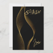 ブラック金ゴールドラグジュアリーハッピーバースデーパーティの招待状 招待状 (裏面)