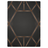 ブラック金ゴールドラグジュアリーモダンミニマル抽象芸術 クリップボード (裏面)