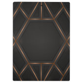 ブラック金ゴールドラグジュアリーモダンミニマル抽象芸術 クリップボード (裏面)