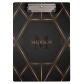 ブラック金ゴールドラグジュアリーモダンミニマル抽象芸術 クリップボード (正面)