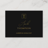 ブラック金ゴールドラグジュアリーモノグラムソーシャルメディアQRコード 名刺 (正面)