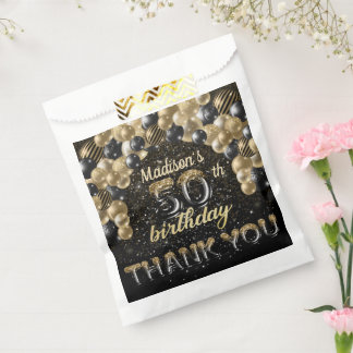 ブラック金ゴールドラグジュアリー50誕生日 パーソナライズされた フェイバーバッグ