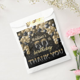 ブラック金ゴールドラグジュアリー60誕生日 パーソナライズされた フェイバーバッグ
