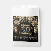 ブラック金ゴールドラグジュアリー60誕生日 パーソナライズされた フェイバーバッグ (正面)