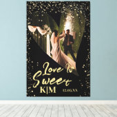 ブラック金ゴールドラブイズスウィート結婚ズキャンバス印刷 キャンバスプリント (インサイチュ (ウッドフロア))