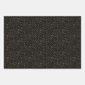 ブラック金ゴールドラブハートパターン ラッピングペーパーシート (正面3)