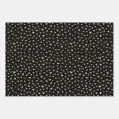 ブラック金ゴールドラブハートパターン ラッピングペーパーシート (正面2)