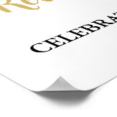 ブラック金ゴールドリタイアカスタムパーティー18x24 ポスター (角)