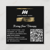 *~*ブラック金ゴールドリュックスQR AP65金ゴールドグリッター スクエア名刺 (裏面)