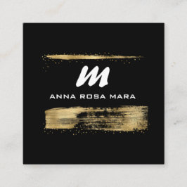 *~*ブラック金ゴールドリュックスQR AP65金ゴールドグリッター スクエア名刺