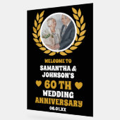 ブラック金ゴールドリース写真結婚60周年記念 アクリルサイン (傾斜)