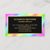 ブラック金ゴールドレインボー掃除機清掃サービス 名刺 (裏面)