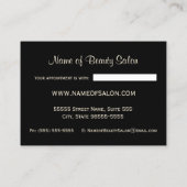 ブラック金ゴールドレオパードサロンアポイントメントアラーム 予約カード (裏面)