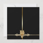 ブラック金ゴールドレオパード写真Sweet sixteen誕生日 招待状 (裏面)