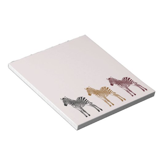 ブラック金ゴールドレッドシマウマ ノートパッド (アングル)