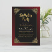 ブラック金ゴールドレッドバースデーパーティー 招待状 (スタンド正面)