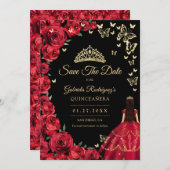 ブラック金ゴールドレッドローゼズバタフライキンセアニェラ セーブザデート (正面/裏面)