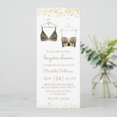 ブラック金ゴールドレースウォーターカラーランジェリーブライダルシャワー 招待状 (スタンド正面)