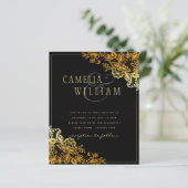 ブラック金ゴールドレース結婚式招待状 (スタンド正面)