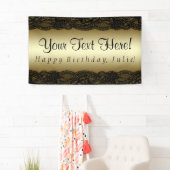 ブラック金ゴールドレース誕生日パーティー 横断幕 (インサイチュ)