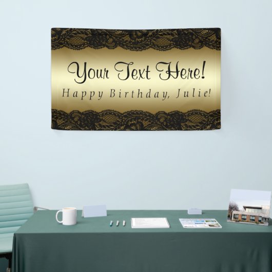 ブラック金ゴールドレース誕生日パーティー 横断幕 (トレードショー)