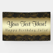 ブラック金ゴールドレース誕生日パーティー 横断幕 (横)