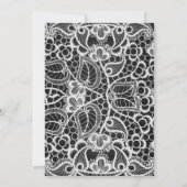 ブラック金ゴールドレース金ゴールドトリムエレガント誕生日 招待状 (裏面)