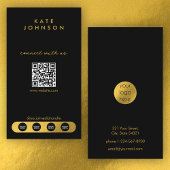 ブラック金ゴールドロゴソーシャルメディアと当社の接続 名刺