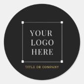 ブラック金ゴールドロゴモダンソーシャルメディアのアイコン ラウンドシール (正面)