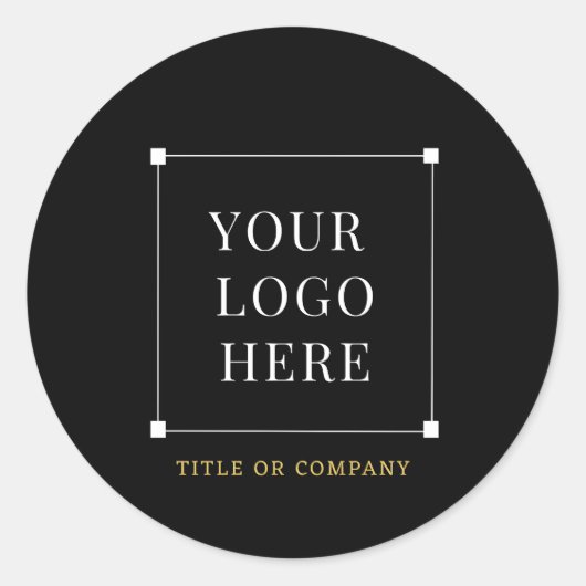 ブラック金ゴールドロゴモダンソーシャルメディアのアイコン ラウンドシール (正面)