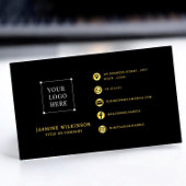 ブラック金ゴールドロゴモダンソーシャルメディアのアイコン 名刺