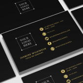 ブラック金ゴールドロゴモダンソーシャルメディアのアイコン 名刺