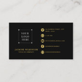 ブラック金ゴールドロゴモダンソーシャルメディアのアイコン 名刺 (正面)