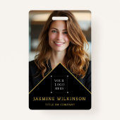 ブラック金ゴールドロゴモダンフォトプロフェッショナル バッジ (裏面)