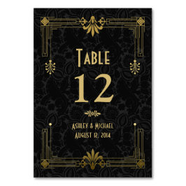 ブラック金ゴールドローアリング20sアールデコ テーブルナンバー