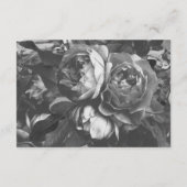 ブラック金ゴールドローズブーケウェディングレセプションカード エンクロージャーカード (裏面)