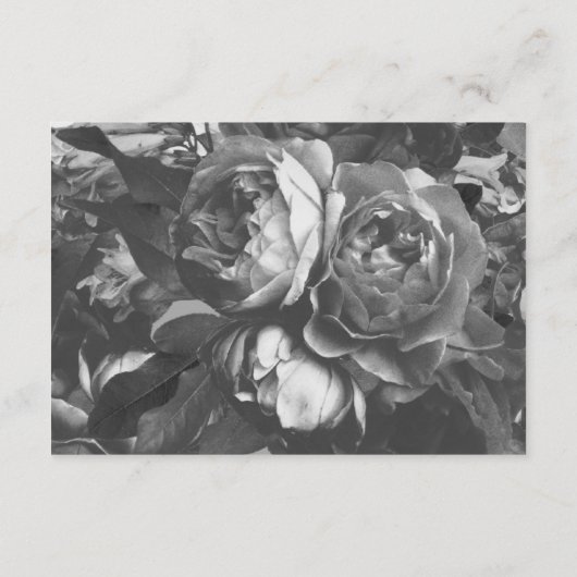 ブラック金ゴールドローズブーケウェディングレセプションカード エンクロージャーカード (裏面)