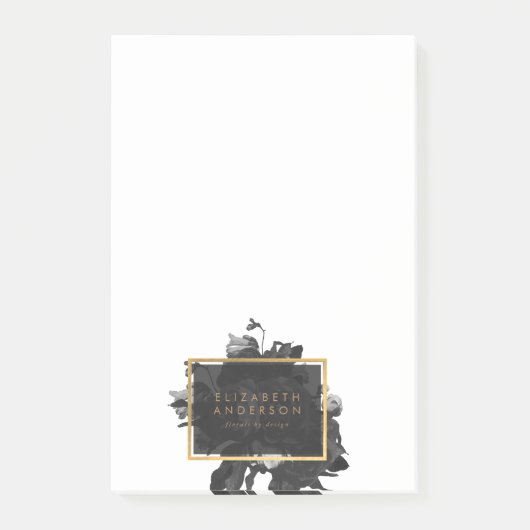 ブラック金ゴールドローズブーケビジネス ポストイット (正面)